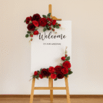 Red Rhythm Wedding Welcome Sign Set