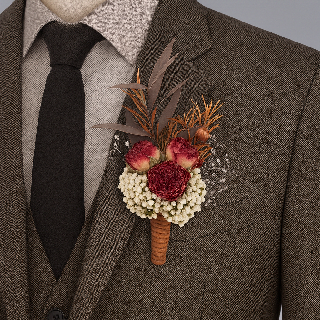 6a72a1c9-c960-4ab3-b2b6-4e1d8ac45f41 Forest retro men's corsage - 图片 1