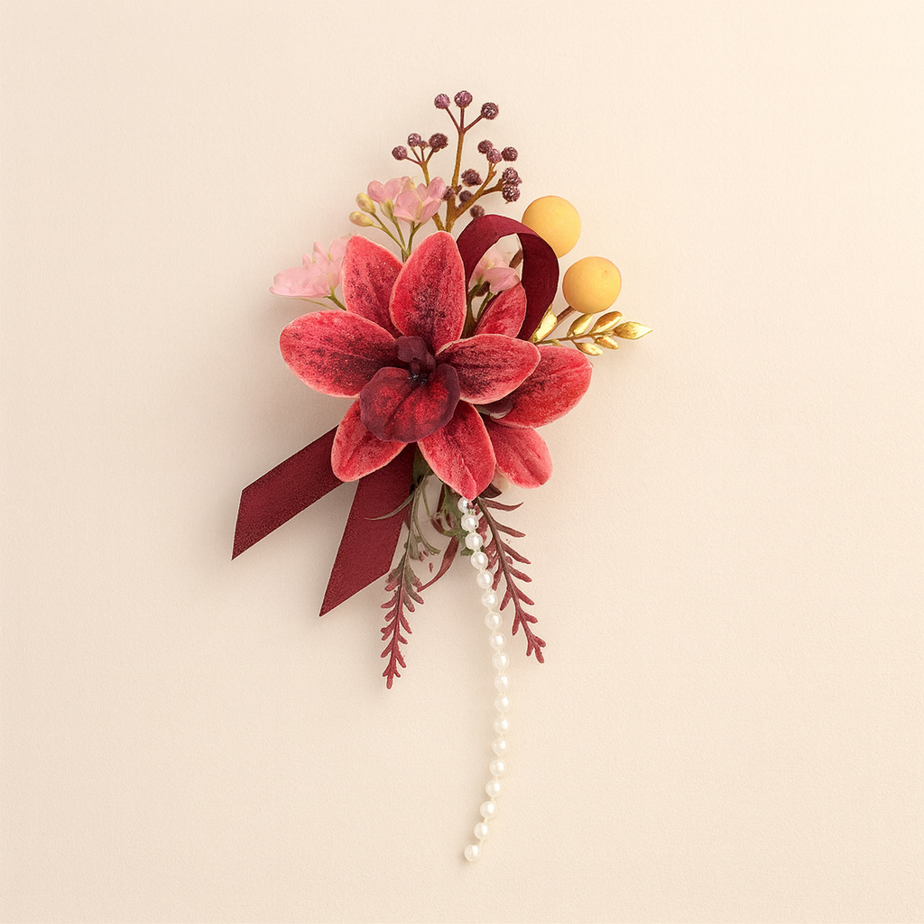 ae8ec2ab-03b7-442a-ba4b-f789130f60cb Crimson boutonniere - 图片 2