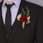 Elegant Red Rose Corsage for Men