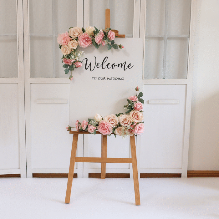 Soft Pink Wedding Welcome Sign Set - 图片 1