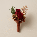 Retro red and brown men's corsage - 图片 2