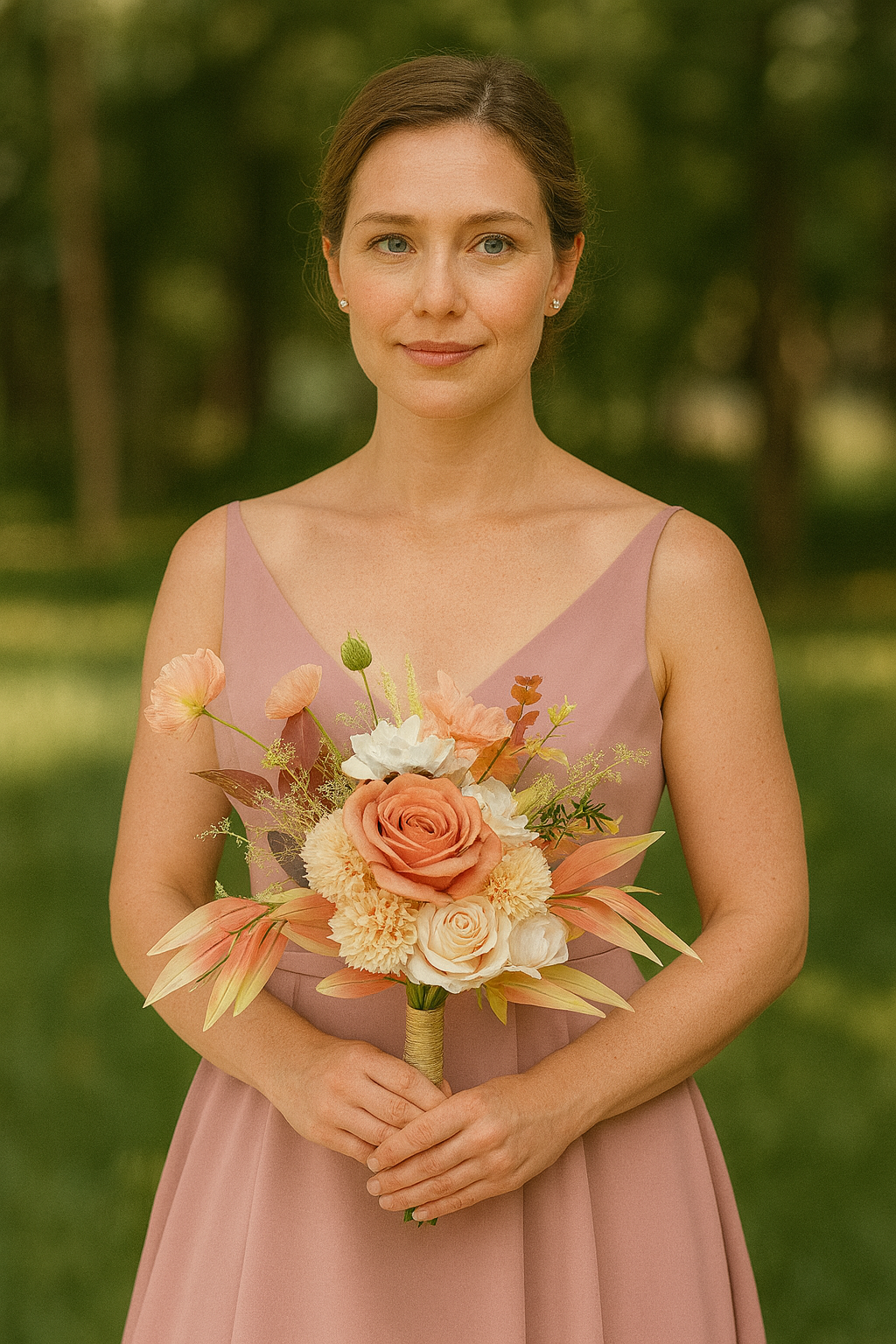 fbc5eb48-4380-445f-9928-728742b80a5b Pink and Orange Romantic Bouquet - 图片 2