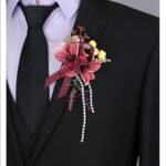 Crimson boutonniere