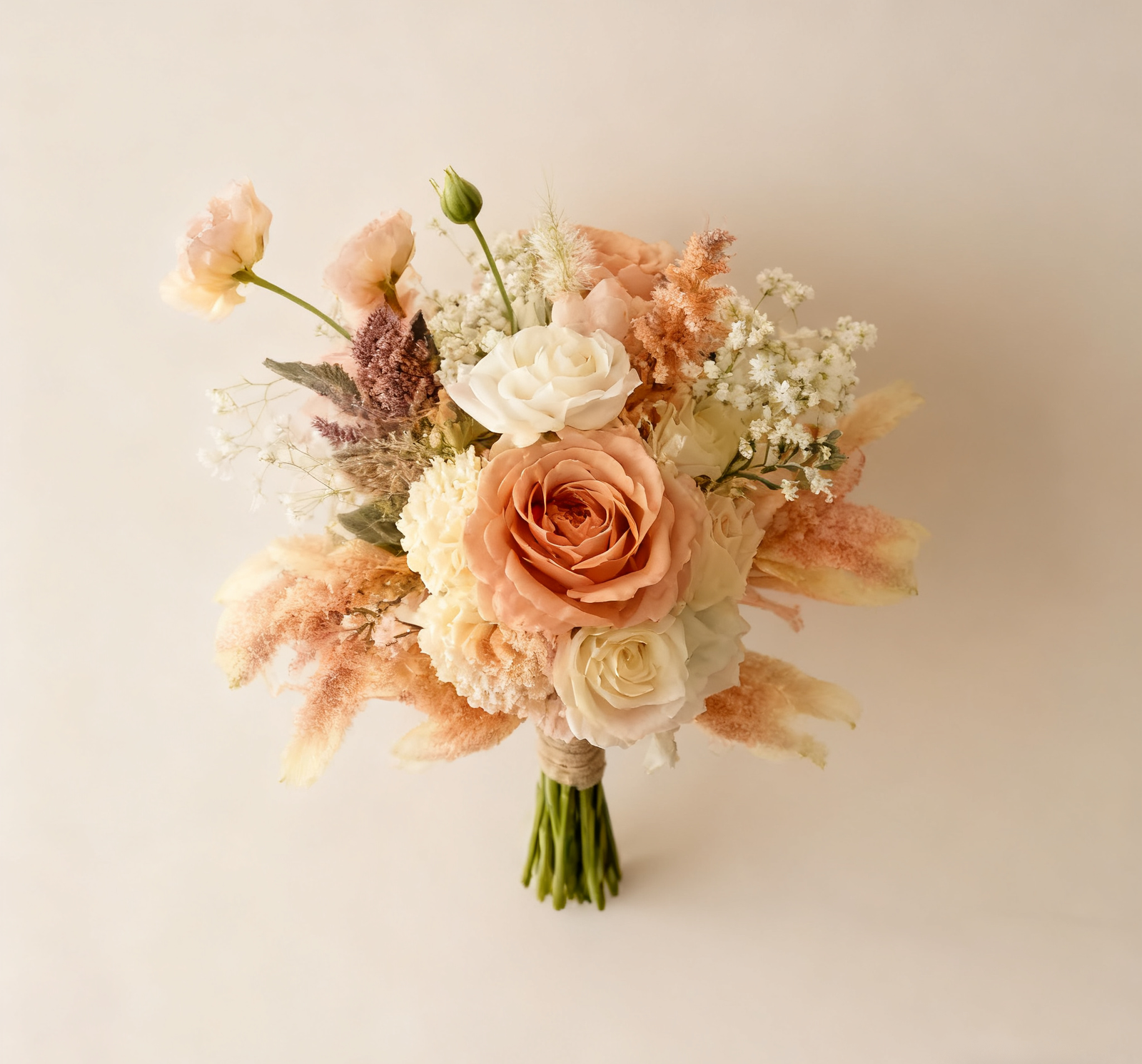 描述手捧花 (11) Pink and Orange Romantic Bouquet - 图片 4